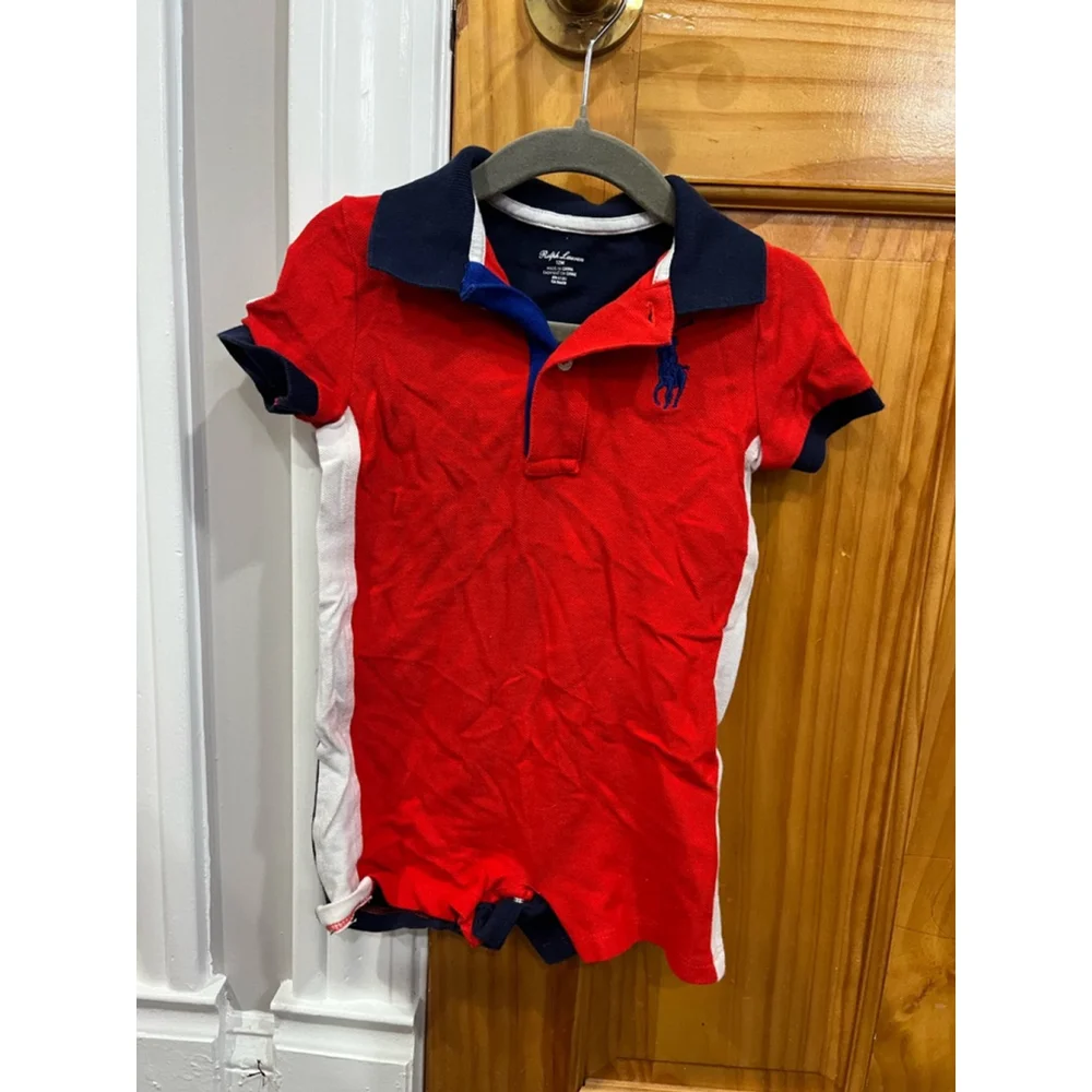 Little Boys Ralph Lauren One Piece Big Hit Pony Romper Size 12 Months